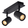 Lucide LENNERT - Spot plafond Salle de bains - LED Dim. - GU10 (MR16) - 2x5W 3000K - IP44 - Noir