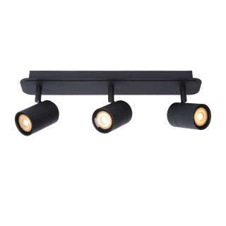 Lucide LENNERT - Spot plafond Salle de bains - LED Dim. - GU10 (MR16) - 3x5W 3000K - IP44 - Noir
