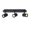 Lucide LENNERT - Spot plafond Salle de bains - LED Dim. - GU10 (MR16) - 3x5W 3000K - IP44 - Noir