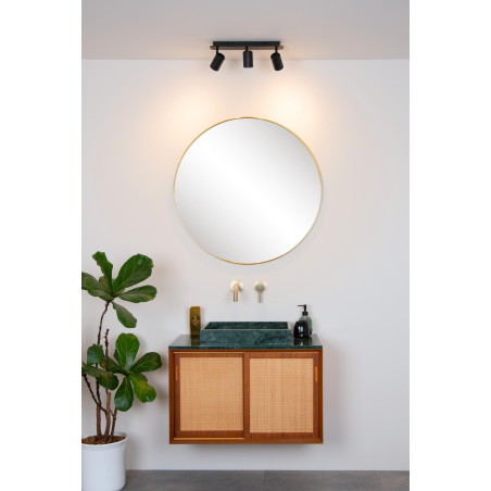 Lucide LENNERT - Spot plafond Salle de bains - LED Dim. - GU10 (MR16) - 3x5W 3000K - IP44 - Noir