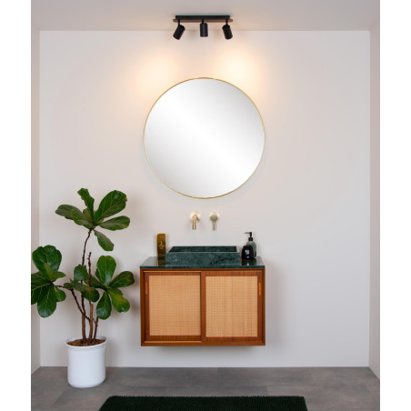 Lucide LENNERT - Spot plafond Salle de bains - LED Dim. - GU10 (MR16) - 3x5W 3000K - IP44 - Noir