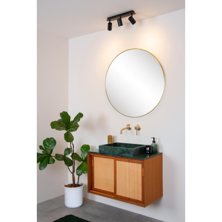Lucide LENNERT - Spot plafond Salle de bains - LED Dim. - GU10 (MR16) - 3x5W 3000K - IP44 - Noir