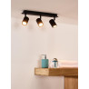 Lucide LENNERT - Spot plafond Salle de bains - LED Dim. - GU10 (MR16) - 3x5W 3000K - IP44 - Noir