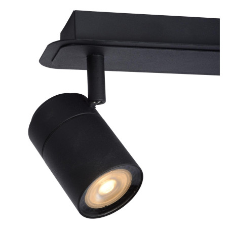 Lucide LENNERT - Spot plafond Salle de bains - LED Dim. - GU10 (MR16) - 3x5W 3000K - IP44 - Noir