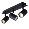 Lucide LENNERT - Spot plafond Salle de bains - LED Dim. - GU10 (MR16) - 3x5W 3000K - IP44 - Noir