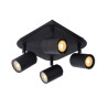 Lucide LENNERT - Spot plafond Salle de bains - LED Dim. - GU10 (MR16) - 4x5W 3000K - IP44 - Noir