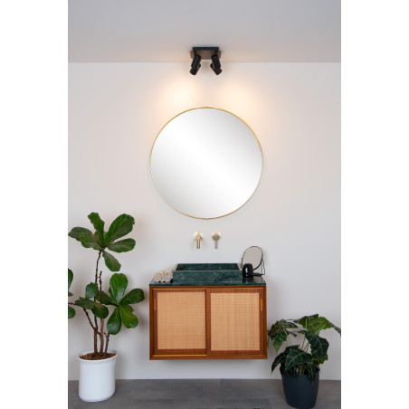 Lucide LENNERT - Spot plafond Salle de bains - LED Dim. - GU10 (MR16) - 4x5W 3000K - IP44 - Noir