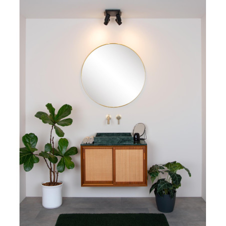 Lucide LENNERT - Spot plafond Salle de bains - LED Dim. - GU10 (MR16) - 4x5W 3000K - IP44 - Noir