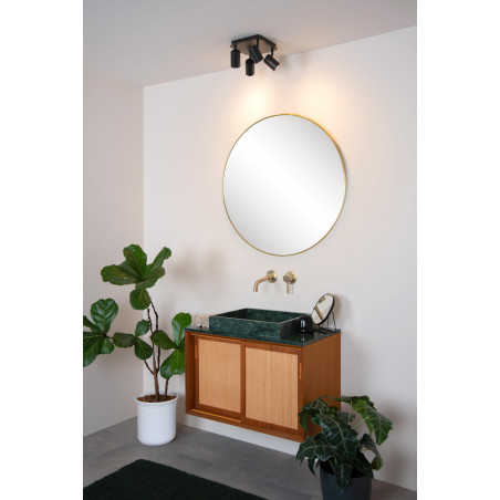 Lucide LENNERT - Spot plafond Salle de bains - LED Dim. - GU10 (MR16) - 4x5W 3000K - IP44 - Noir