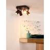Lucide LENNERT - Spot plafond Salle de bains - LED Dim. - GU10 (MR16) - 4x5W 3000K - IP44 - Noir