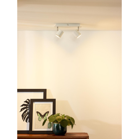 Lucide RILOU - Spot plafond - LED Dim. - GU10 (MR16) - 2x5W 3000K - Blanc
