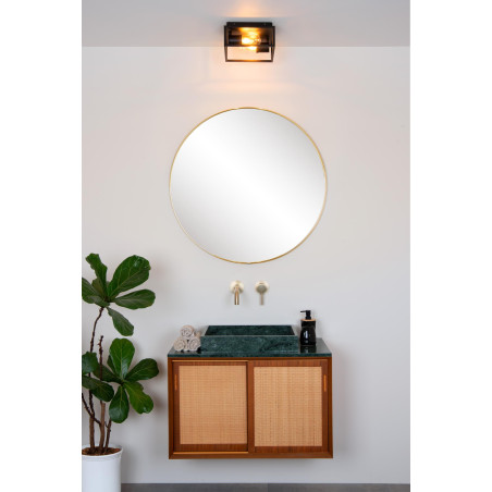 Lucide CARLYN - Plafonnier Salle de bains - 2xE14 - IP54 - Noir