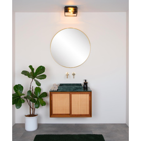 Lucide CARLYN - Plafonnier Salle de bains - 2xE14 - IP54 - Noir
