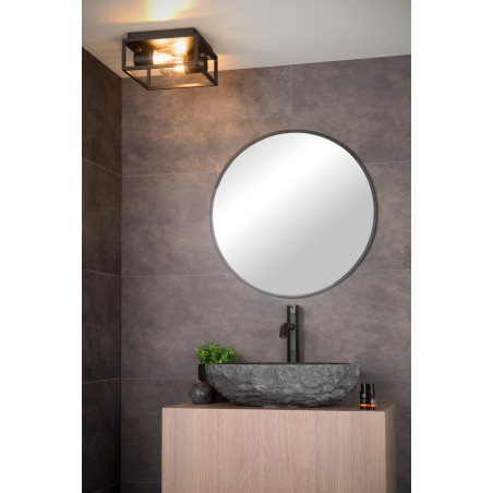 Lucide CARLYN - Plafonnier Salle de bains - 2xE14 - IP54 - Noir