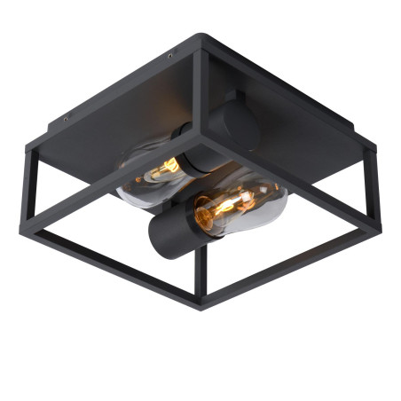 Lucide CARLYN - Plafonnier Salle de bains - 2xE14 - IP54 - Noir