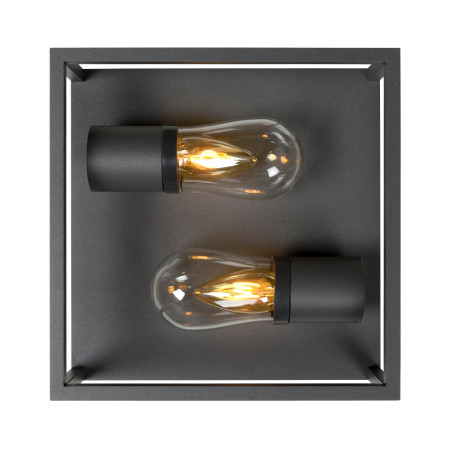 Lucide CARLYN - Plafonnier Salle de bains - 2xE14 - IP54 - Noir