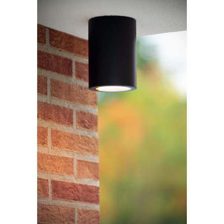Lucide VOLANTIS - Spot plafond Intérieur/Extérieur - Ø 10,8 cm - 1xE27 - IP54 - Noir
