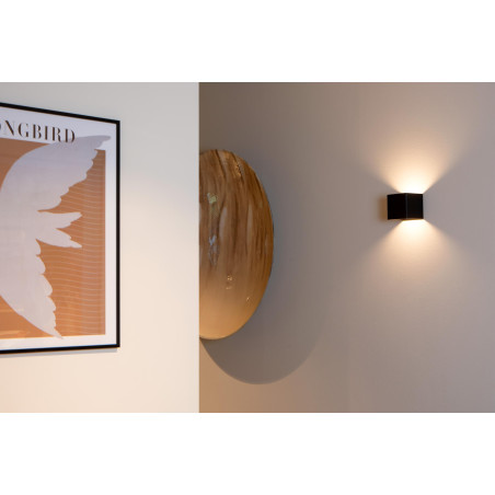 Lucide VERTIGO - Applique murale Rechargeable Intérieur/Extérieur - Batterie/Piles - LED Dim. - - L 10 x P 10 x H 10 cm - Noir