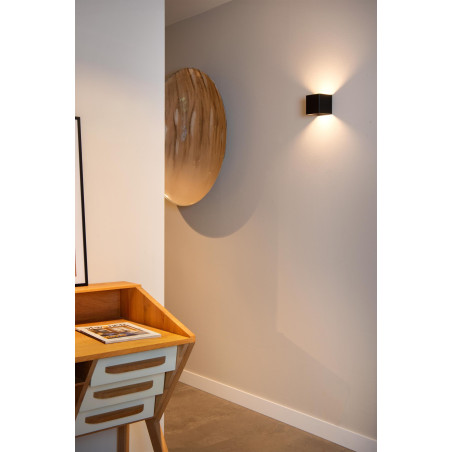 Lucide VERTIGO - Applique murale Rechargeable Intérieur/Extérieur - Batterie/Piles - LED Dim. - - L 10 x P 10 x H 10 cm - Noir