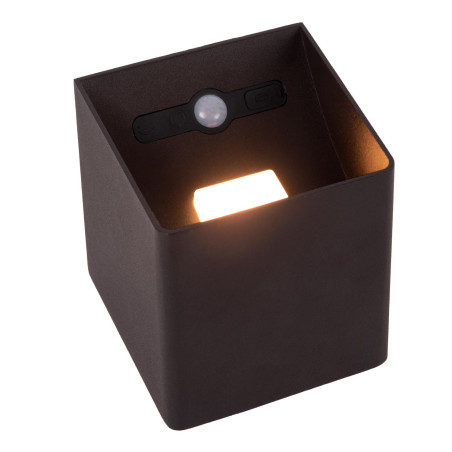 Lucide VERTIGO - Applique murale Rechargeable Intérieur/Extérieur - Batterie/Piles - LED Dim. - - L 10 x P 10 x H 10 cm - Noir