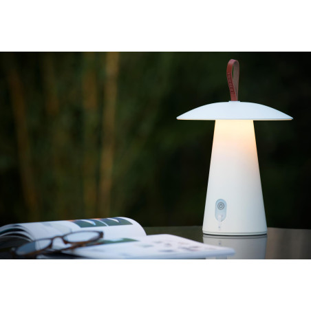 Lucide LA DONNA - Lampe de table Rechargeable Intérieur/Extérieur - Batterie/Piles - Ø 19,7 cm - LED 3 StepDim - 1x2W 2700K -