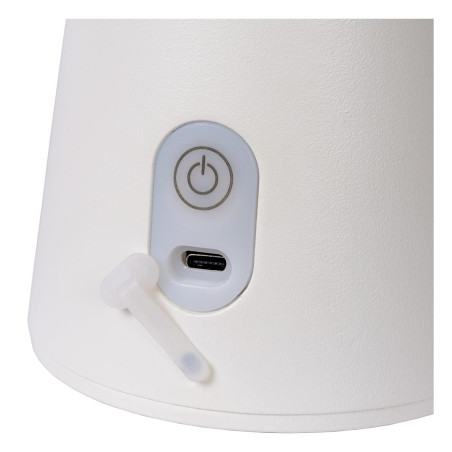 Lucide LA DONNA - Lampe de table Rechargeable Intérieur/Extérieur - Batterie/Piles - Ø 19,7 cm - LED 3 StepDim - 1x2W 2700K -
