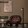 Lucide ANTRIM - Lampadaire / lampe de lecture Rechargeable Intérieur/Extérieur - - L 20 x P 20 x H 120 cm - Noir
