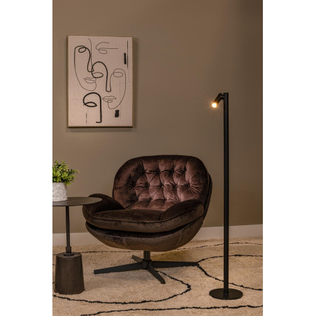 Lucide ANTRIM - Lampadaire / lampe de lecture Rechargeable Intérieur/Extérieur - - L 20 x P 20 x H 120 cm - Noir