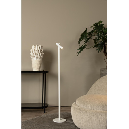 Lucide ANTRIM - Lampadaire / lampe de lecture Rechargeable Intérieur/Extérieur - - L 20 x P 20 x H 120 cm - Blanc