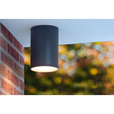 Lucide TUBIX - Spot plafond Intérieur/Extérieur - Ø 10,8 cm - 1xE27 - IP54 - Anthracite