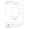 Lucide TUBIX - Spot plafond Intérieur/Extérieur - Ø 10,8 cm - 1xE27 - IP54 - Anthracite