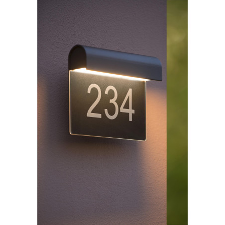 Lucide THESI LED - Applique murale Intérieur/Extérieur - LED - 1x8W 3000K - IP54 - Noir