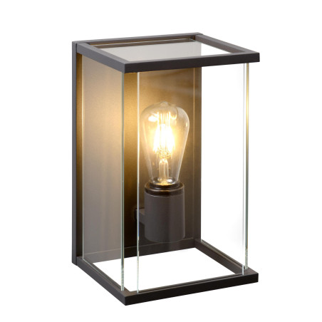 Lucide CLAIRE - Applique murale Intérieur/Extérieur - 1xE27 - IP54 - Anthracite