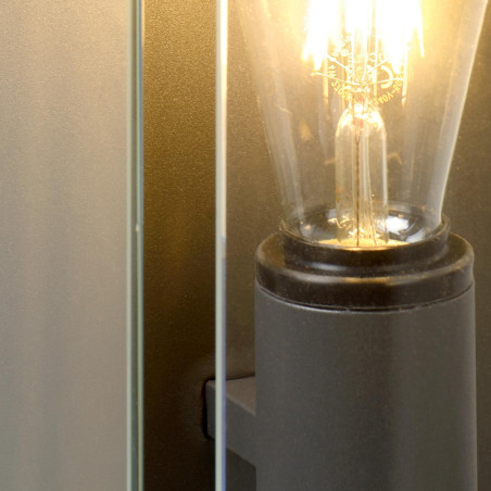 Lucide CLAIRE - Applique murale Intérieur/Extérieur - 1xE27 - IP54 - Anthracite
