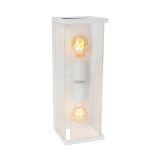 Lucide CLAIRE - Applique murale Intérieur/Extérieur - 2xE27 - IP54 - Blanc