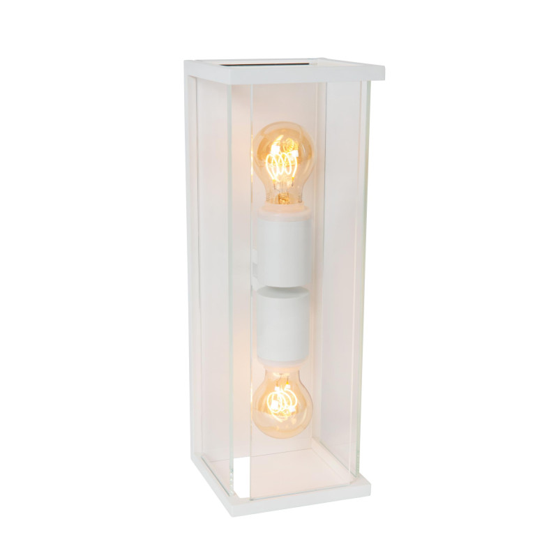 Lucide CLAIRE - Applique murale Intérieur/Extérieur - 2xE27 - IP54 - Blanc
