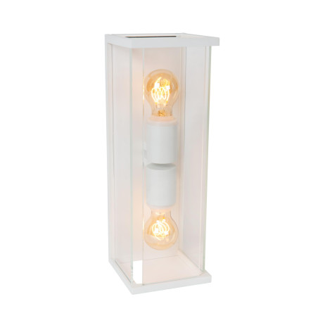 Lucide CLAIRE - Applique murale Intérieur/Extérieur - 2xE27 - IP54 - Blanc