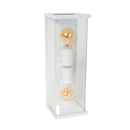 Lucide CLAIRE - Applique murale Intérieur/Extérieur - 2xE27 - IP54 - Blanc