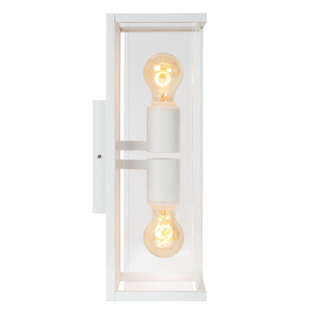 Lucide CLAIRE - Applique murale Intérieur/Extérieur - 2xE27 - IP54 - Blanc