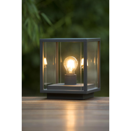 Lucide CLAIRE - Borne extérieur - 1xE27 - IP54 - Anthracite