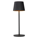 Lucide JUSTINE - Lampe de table Rechargeable Intérieur/Extérieur - Batterie/Piles - LED - L 13,5 x P 13,5 x H 38 cm - Noir