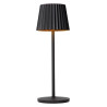Lucide JUSTINE - Lampe de table Rechargeable Intérieur/Extérieur - Batterie/Piles - LED - L 13,5 x P 13,5 x H 38 cm - Noir