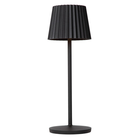 Lucide JUSTINE - Lampe de table Rechargeable Intérieur/Extérieur - Batterie/Piles - LED - L 13,5 x P 13,5 x H 38 cm - Noir