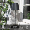 Lucide JUSTINE - Lampe de table Rechargeable Intérieur/Extérieur - Batterie/Piles - LED - L 13,5 x P 13,5 x H 38 cm - Noir