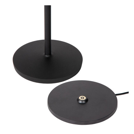 Lucide JUSTINE - Lampe de table Rechargeable Intérieur/Extérieur - Batterie/Piles - LED - L 13,5 x P 13,5 x H 38 cm - Noir