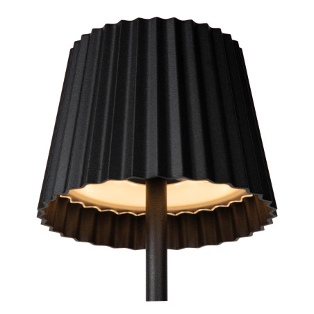 Lucide JUSTINE - Lampe de table Rechargeable Intérieur/Extérieur - Batterie/Piles - LED - L 13,5 x P 13,5 x H 38 cm - Noir
