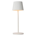 Lucide JUSTINE - Lampe de table Rechargeable Intérieur/Extérieur - Batterie/Piles - LED - L 13,5 x P 13,5 x H 38 cm - Blanc