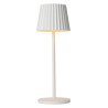 Lucide JUSTINE - Lampe de table Rechargeable Intérieur/Extérieur - Batterie/Piles - LED - L 13,5 x P 13,5 x H 38 cm - Blanc