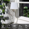 Lucide JUSTINE - Lampe de table Rechargeable Intérieur/Extérieur - Batterie/Piles - LED - L 13,5 x P 13,5 x H 38 cm - Blanc