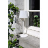 Lucide JUSTINE - Lampe de table Rechargeable Intérieur/Extérieur - Batterie/Piles - LED - L 13,5 x P 13,5 x H 38 cm - Blanc